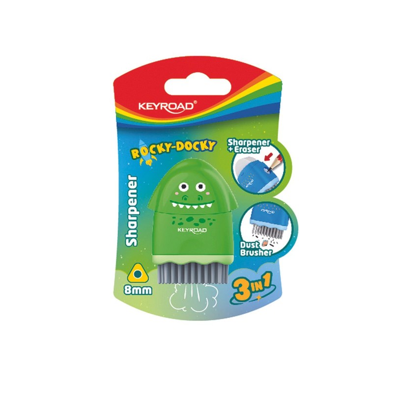 Temperówka plastikowa z gumką 8mm Keyroad 1 sztuka