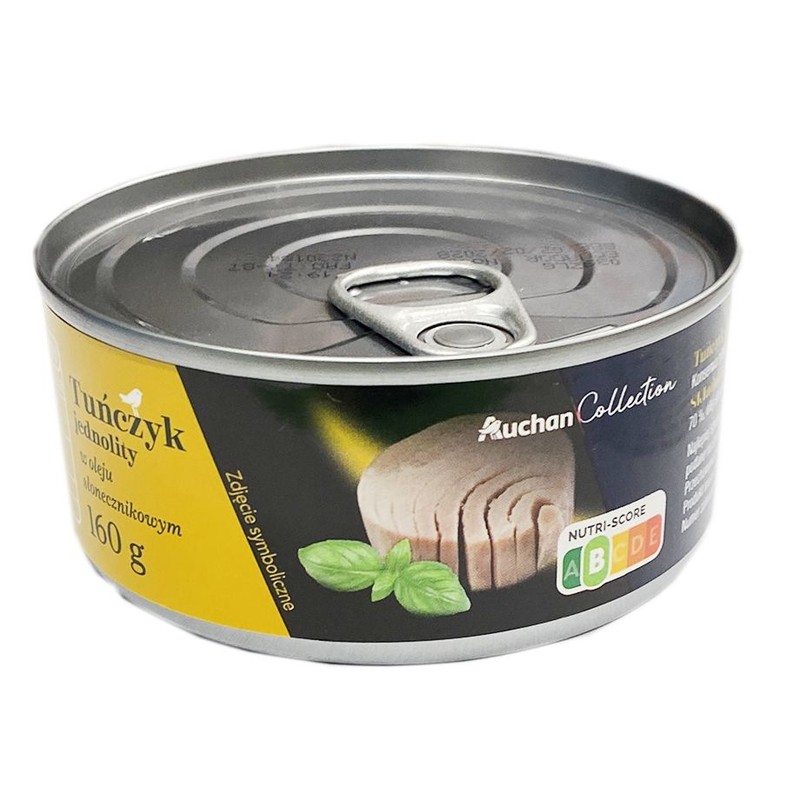 Tuńczyk jednolity w olej słonecznikowym Auchan Collection  170 g
