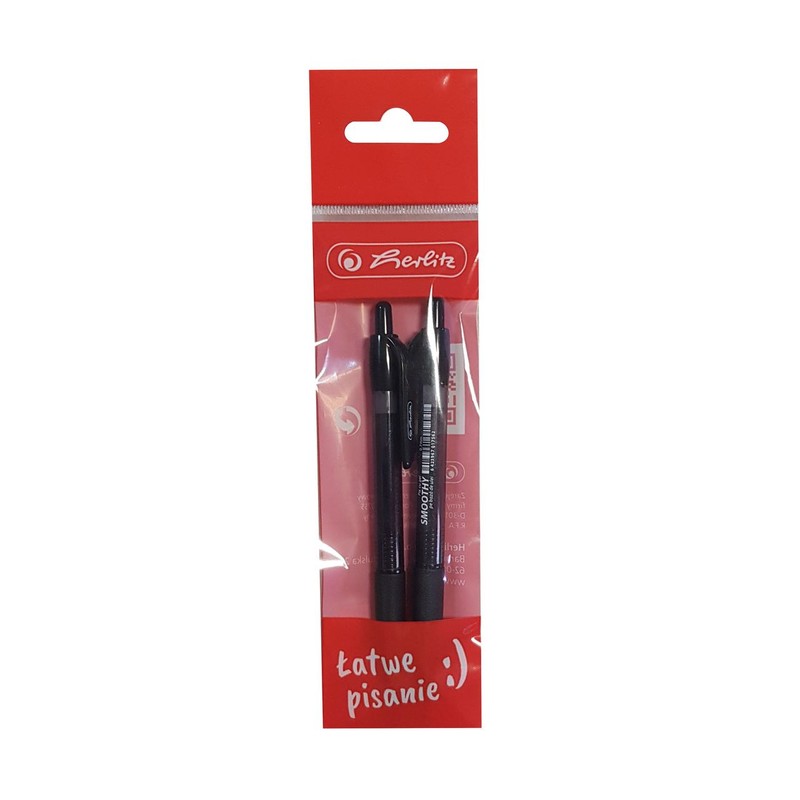 Długopis żelowy Smoothy 0,7mm czarny Herlitz 2 sztuki