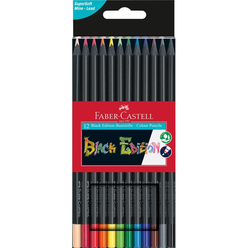 Kredki trójkątne Black Edition Faber Castell 12 sztuk