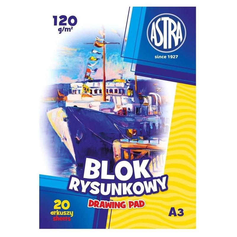 Blok rysunkowy A3 120g 10 kartek biały Astra 1 sztuka