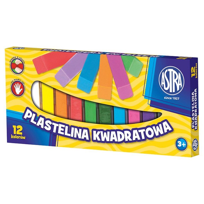 Plastelina kwadratowa 12 kolorów ASTRA 12 sztuk