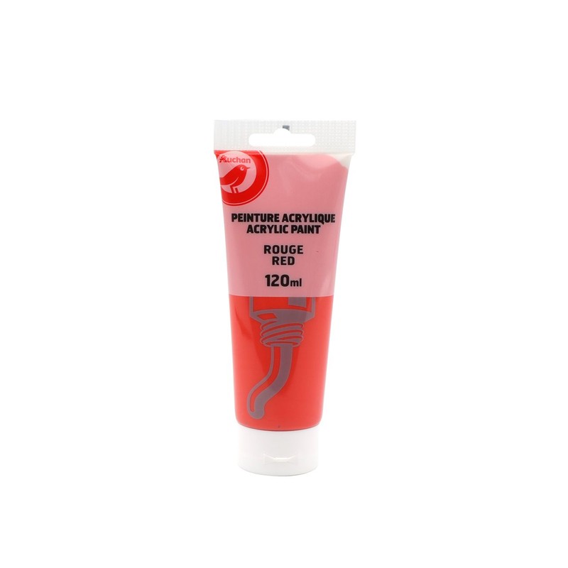 Farba akrylowa czerwona 120ml Auchan 1 sztuka
