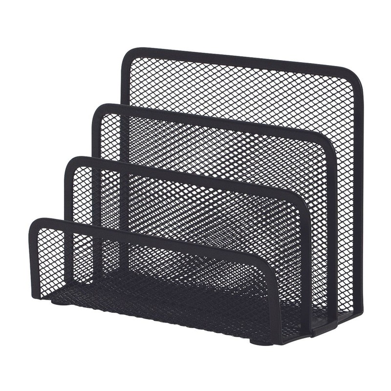 Sorter do korespondencji Office Set, metalowy, 3 przegrody, czarny Q-Connect 1 sztuka