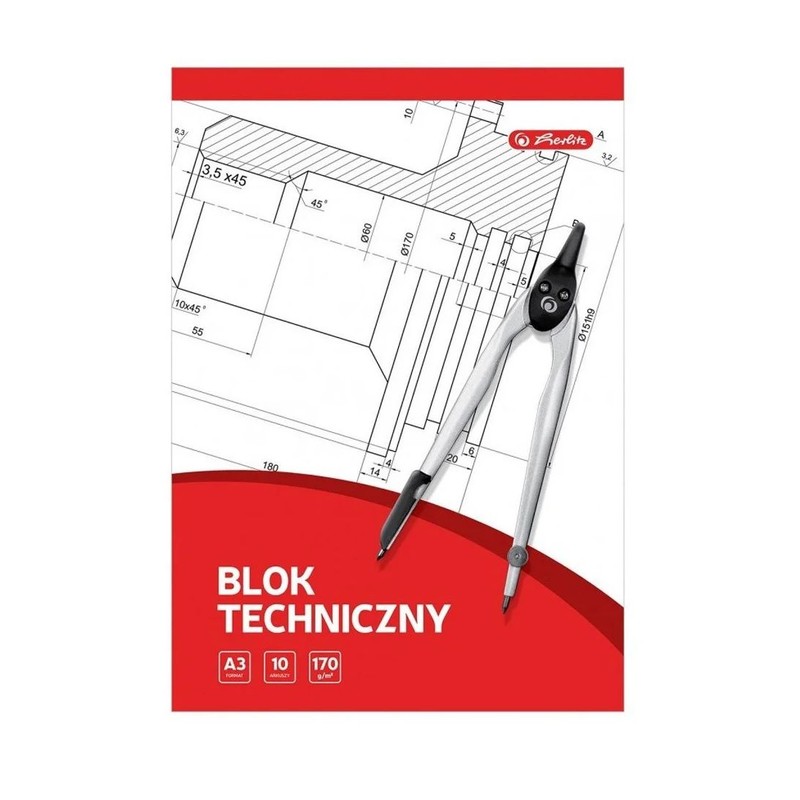 Blok Techniczny Biały A3 10 Kartek 170g Herlitz 1 sztuka
