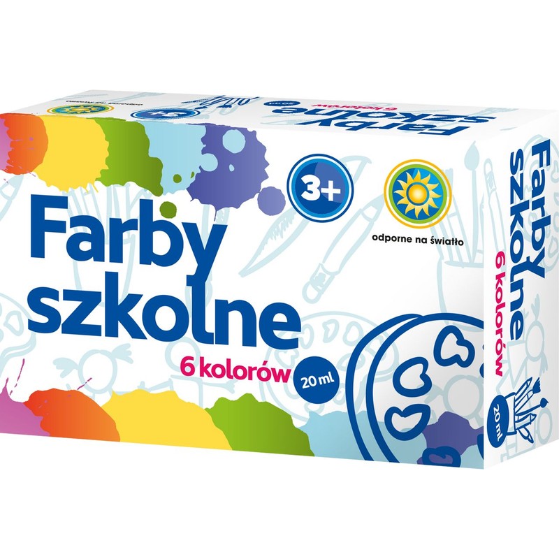 Farby szkolne 6 kolorów x 20 ml Best Service 6 sztuk