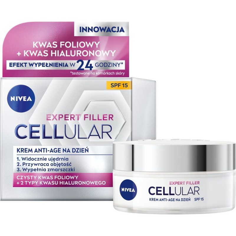 Przeciwzmarszczkowy krem na dzień Hyaluron Cellular Filler + Ujędrnienie SPF15  Nivea  50 ml