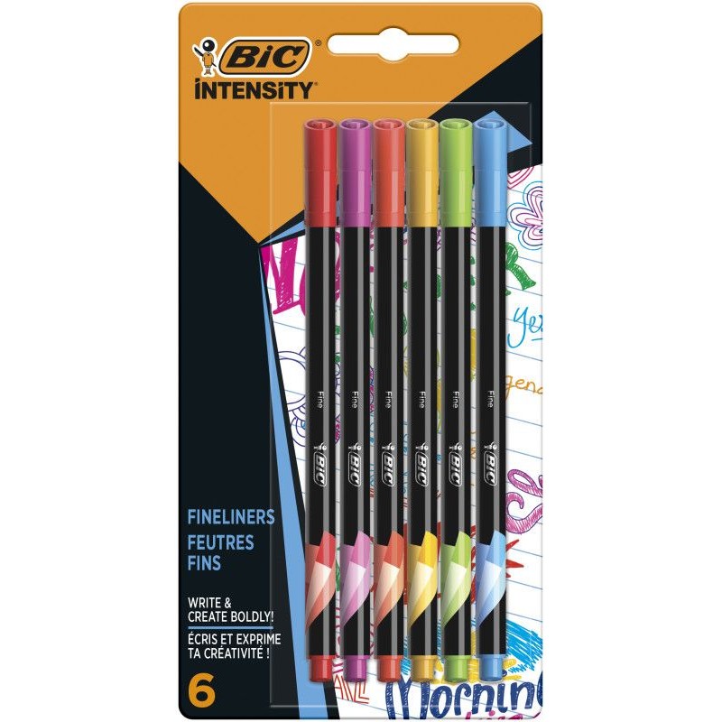 Cienkopisy Intensity Fine Rainbow BIC 6 sztuk