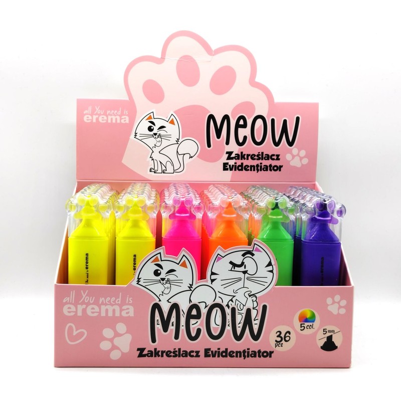 Zakreślacz neonowy łapka kota mix Erema 1 sztuka