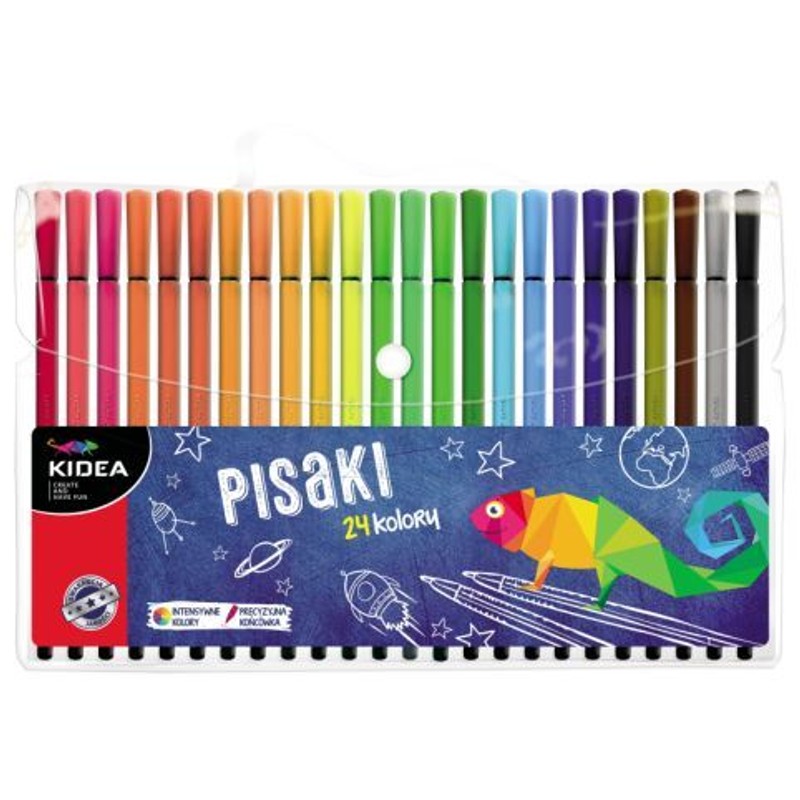 KIDEA Pisaki w etui 24 kolory DerForm 24 sztuki