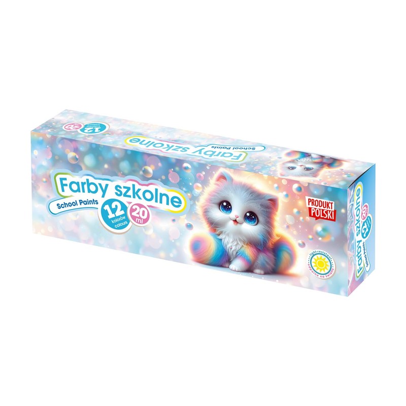 Farby szkolne Kotki 12 kol x 20 ml ASTRA 12 sztuk