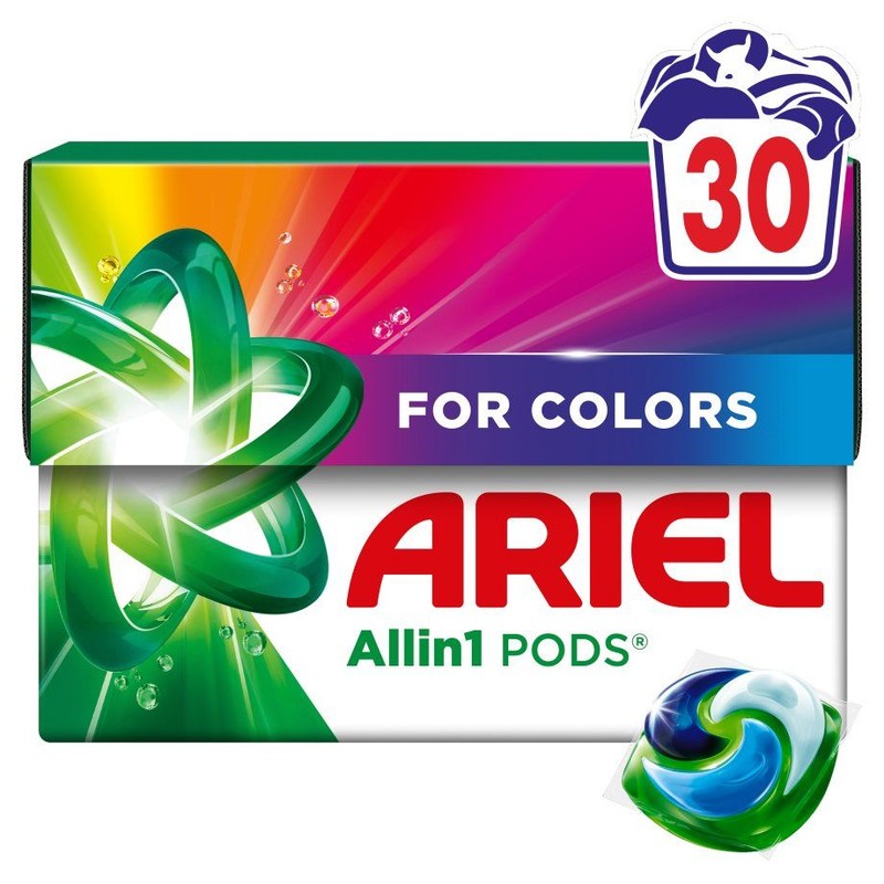 Kapsułki do prania kolorów Stain&Odour Allin1 Pods Ariel 30 kapsułek