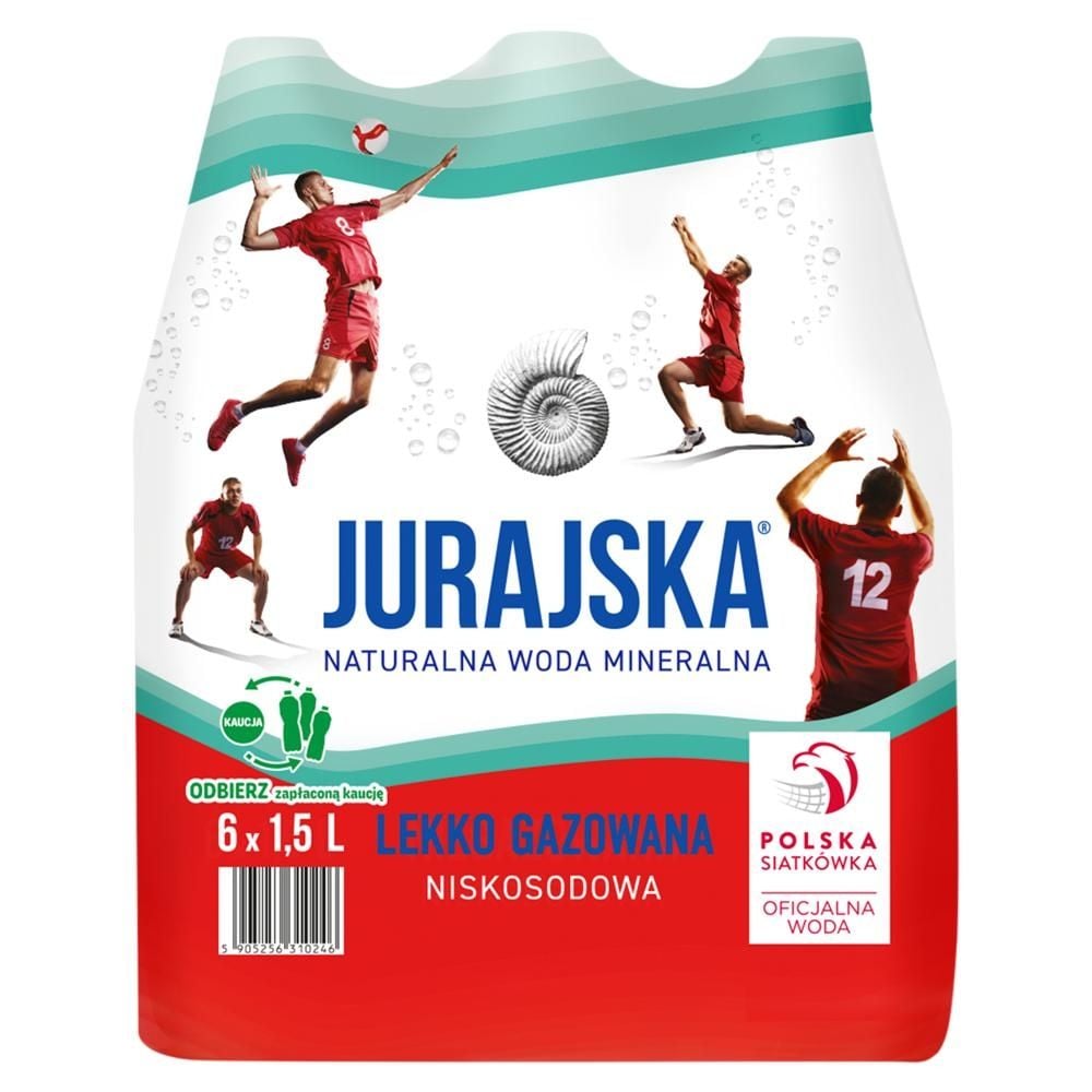 Jurajska Naturalna woda mineralna lekko gazowana niskosodowa 6 x 1,5 l