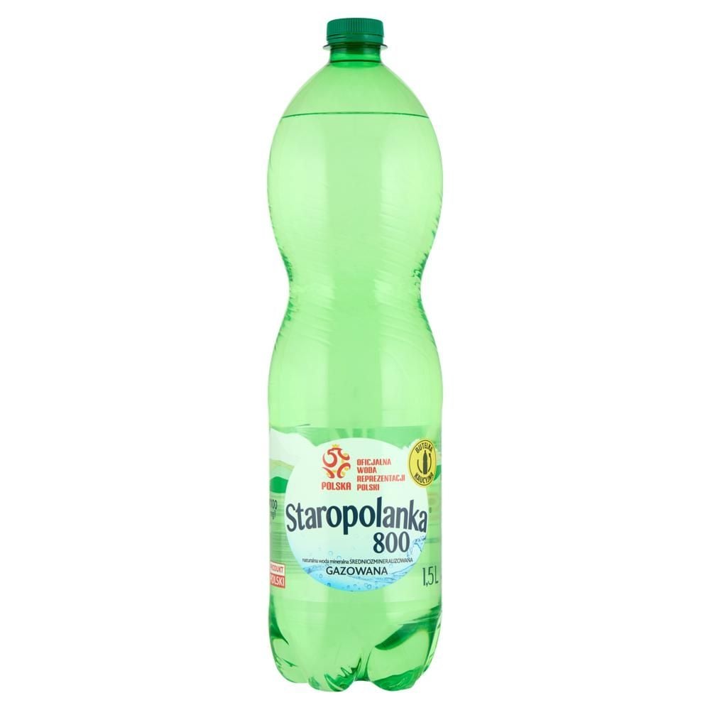 Staropolanka 800 Naturalna woda mineralna średniozmineralizowana gazowana 1,5 l