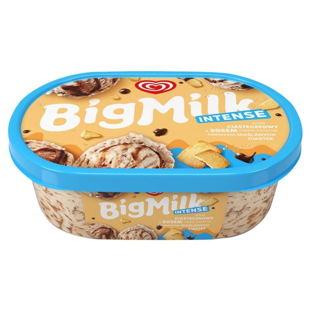 Big Milk Intense Lody smak ciasteczkowy z sosem czekoladowym z sosem czekoladowym 900 ml
