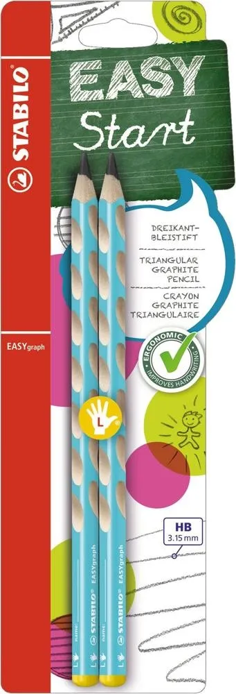 Ołówek Stabilo Easygraph Hb Niebieski L Blister 2 Szt.