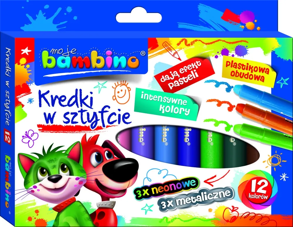 Kredki w sztyfcie St Majewski Bambino 12 kolorów
