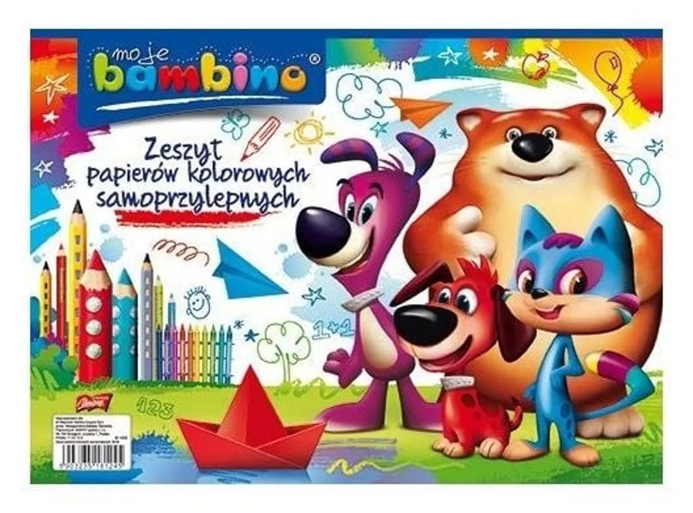 Zeszyt kolorowy BAMBINO Zeszyt papierów kolorowych samoprzylepnych B4