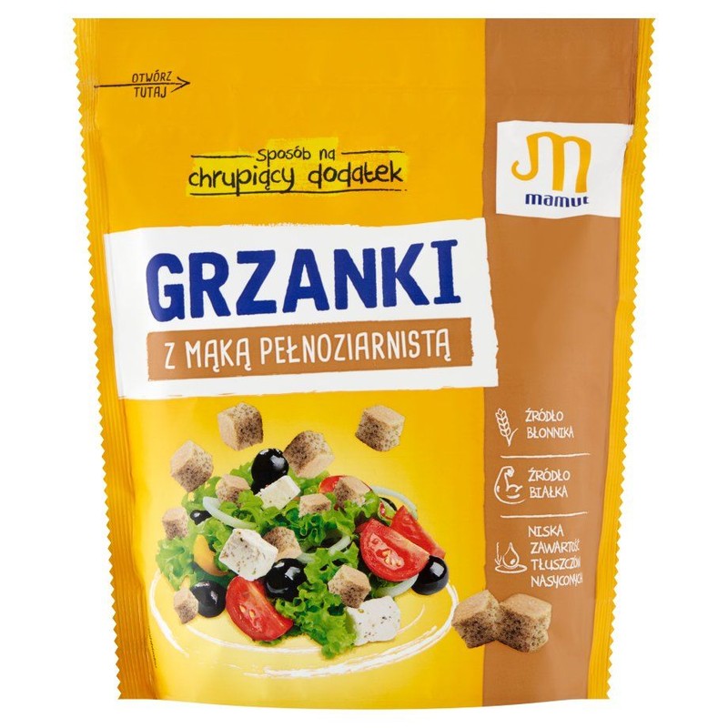 Grzanki z mąką pełnoziarnistą Mamut 150 g