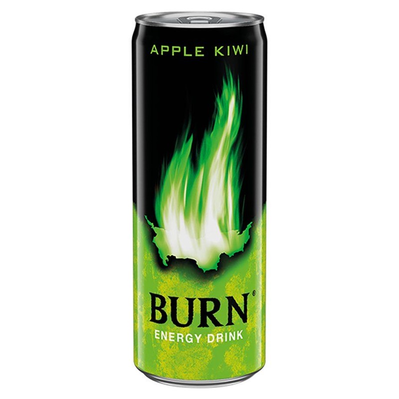 Gazowany napój energetyczny o smaku jabłko-kiwi z tauryną Burn 250 ml