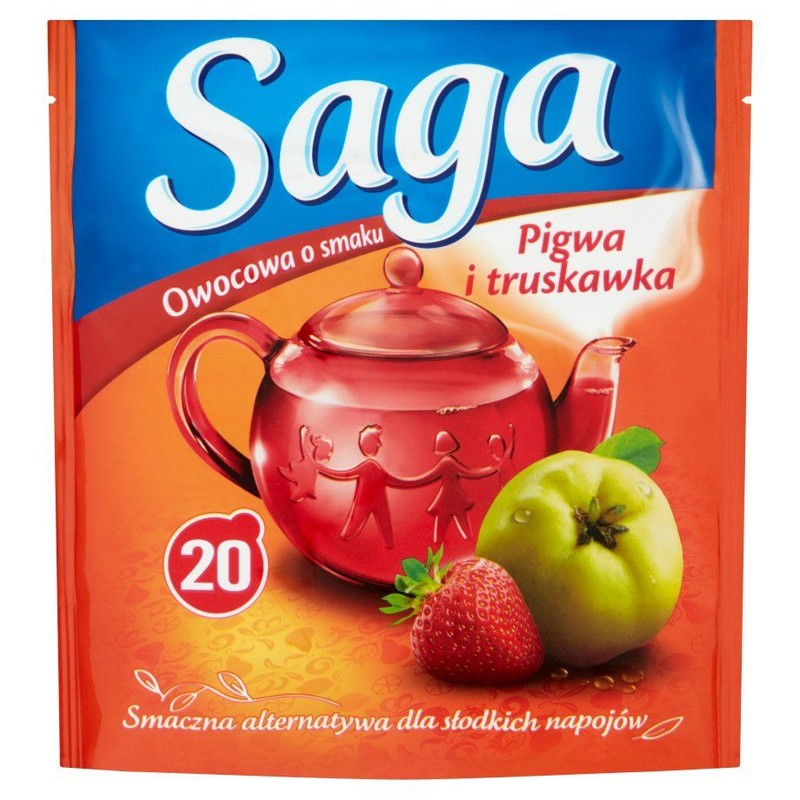 Herbatka owocowa Pigwa i truskawka Saga 20 torebek