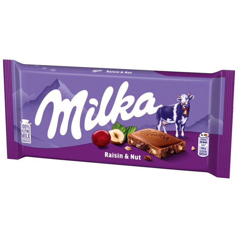Czekolada mleczna Raisin & Nut Milka 90 g