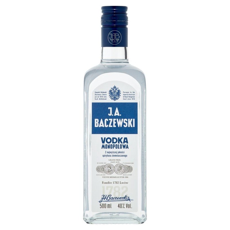 Wódka czysta monopolowa alk. 40,0% obj. J.A. Baczewski 500 ml
