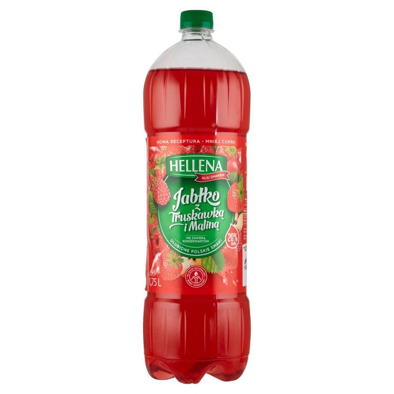 Napój owocowy niegazowany o smaku jabłko - truskawka Hellena 1,75 l
