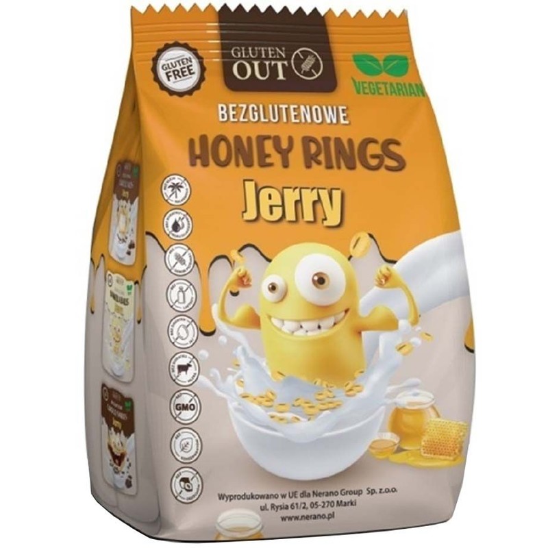 Kółka miodowe bezglutenowe Jerry gluten out   EkoWital 375 g