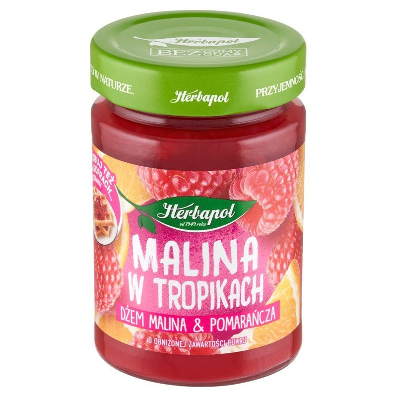 Dżem Malina w tropikach - malina & pomarańcza   Herbapol 280 g