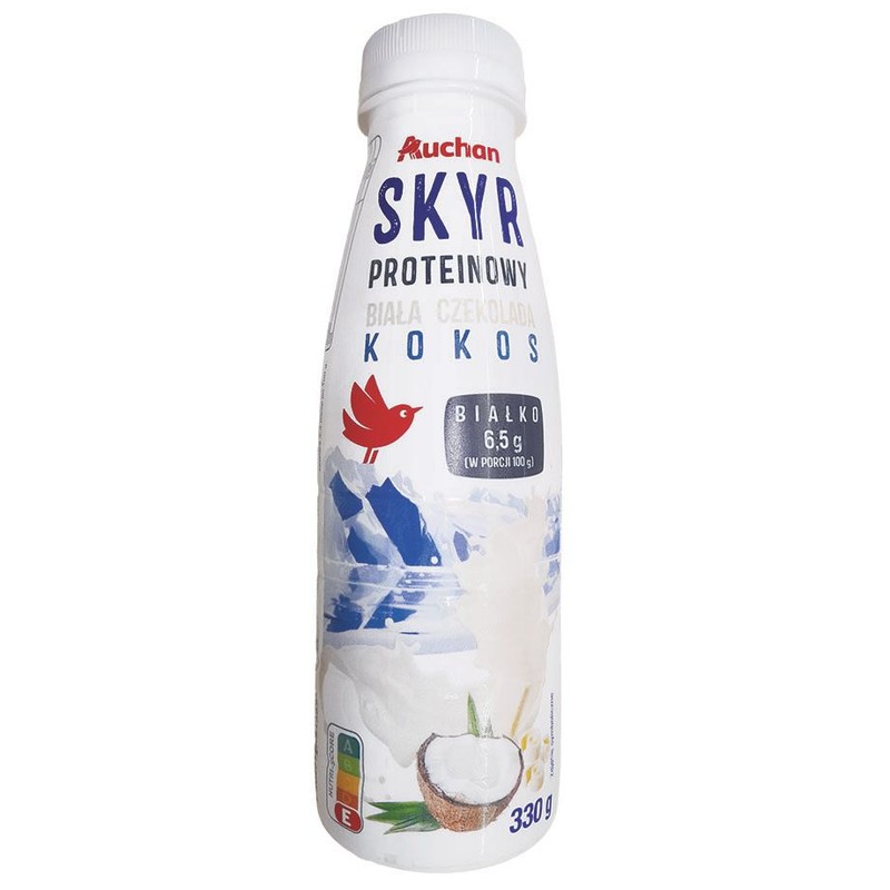 Jogurt skyr proteinowy biała czekolada kokos Auchan 330 g