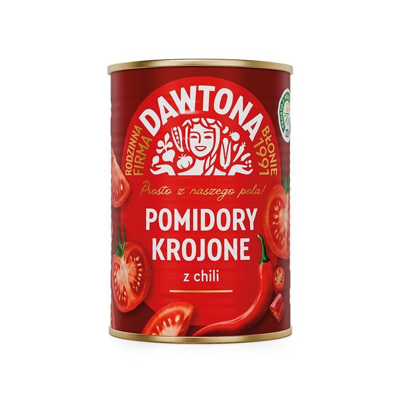 Pomidory krojone bez skórki z chili Dawtona 400 g