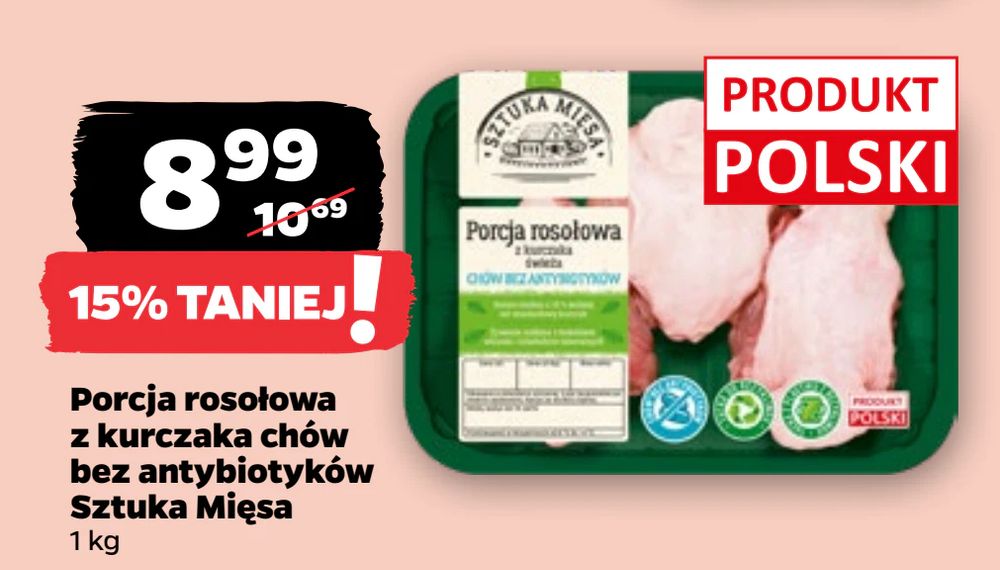 Porcja rosołowa z kurczaka chów bez antybiotyków Sztuka Mięsa