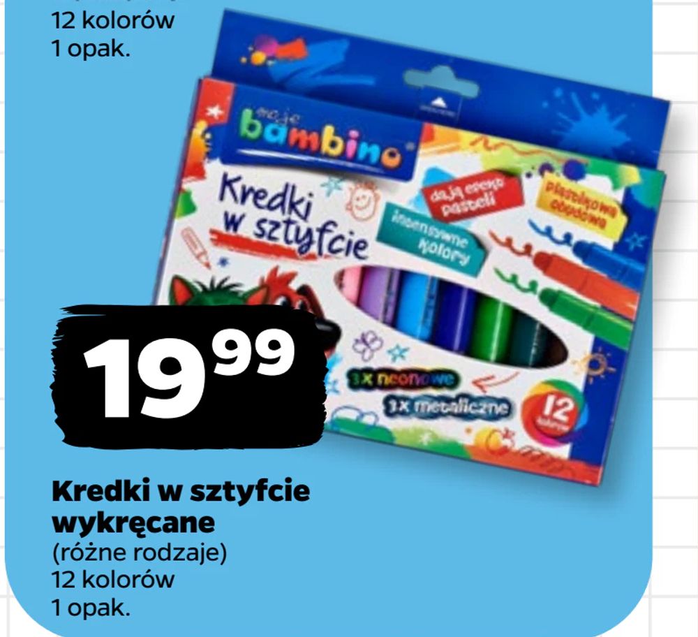 Kredki w sztyfcie wykręcane