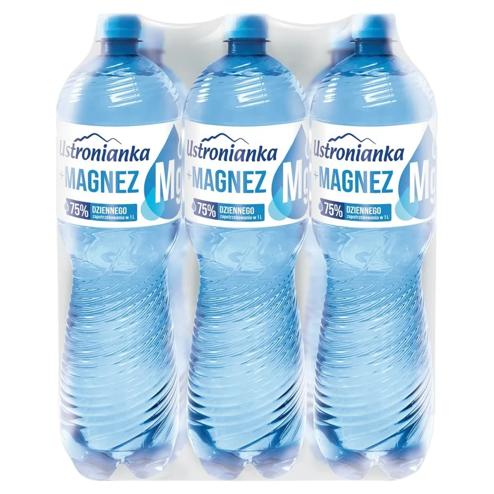 Ustronianka Napój gazowany z dodatkiem magnezu i witaminy B6 6 x 1,5 l
