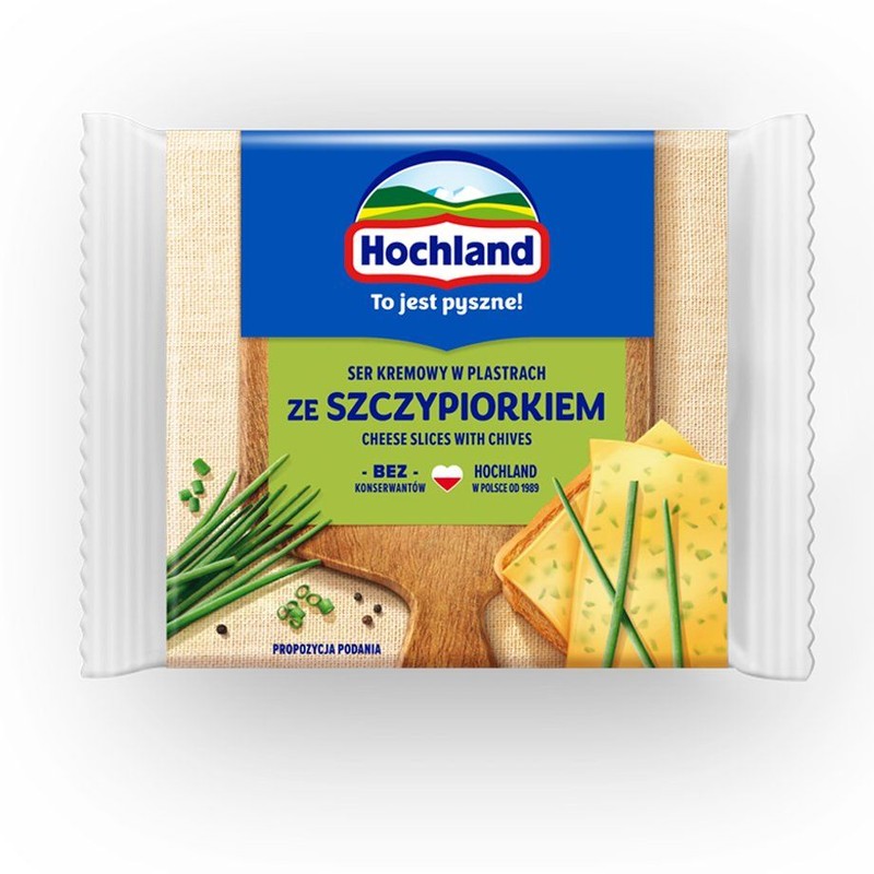 Ser ze szczypiorkiem kremowy topiony w plastrach Hochland 130 g