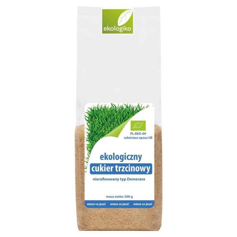 BIO Ekologiczny cukier trzcinowy nierafinwany typ Demerara Ekologiko 500 g