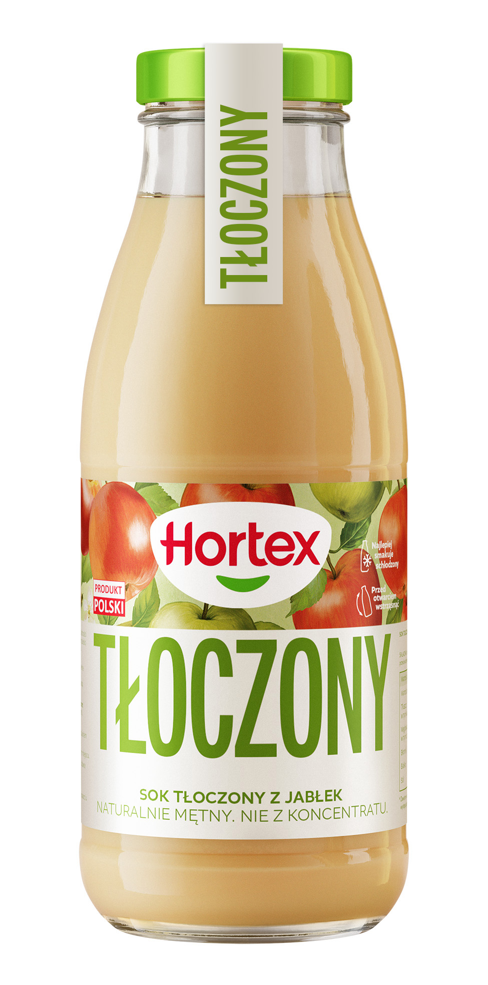 Hortex Sok Tłoczony Z Jabłek, Naturalnie Mętny, Nie Z Koncentratu Butelka Szklanka 250Ml