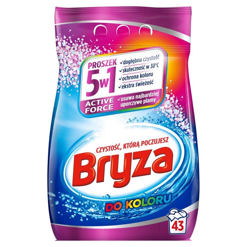 Proszek do prania koloru 5w1 Active Force 43 prania Bryza 2,79 kg