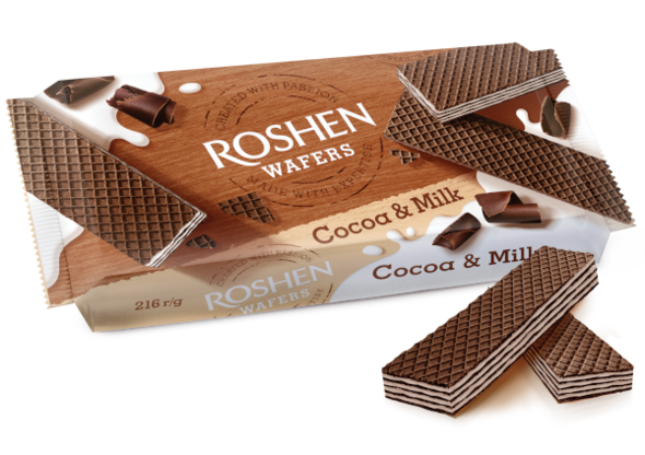 Roshen wafle kakaowo-mleczne 216 g