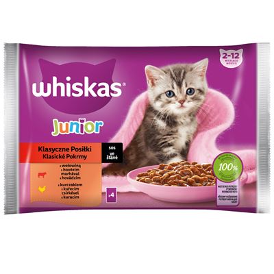 whiskas Junior klasyczne posiłki w sosie 340g