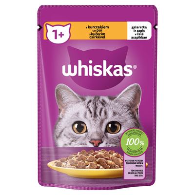 whiskas 1+ z kurczakiem w galaretce 85g
