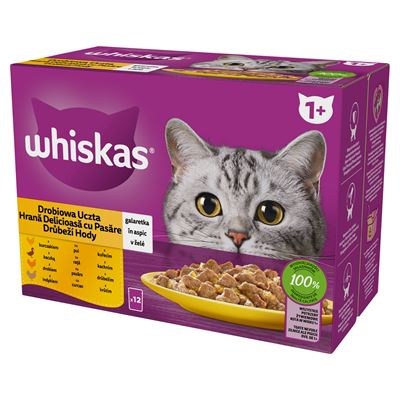 whiskas 1+ Drobiowa uczta w galaretce 4 x 1,02 kg (12 x 85 g)
