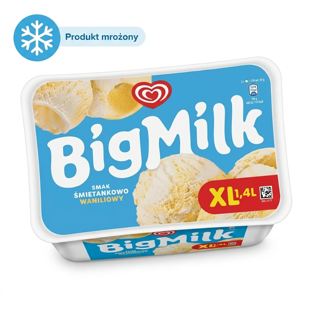 Lody śmietankowo waniliowe Big Milk 1,4l