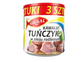 Graal Tuńczyk kawałki w oleju roślinnym 3x140 g