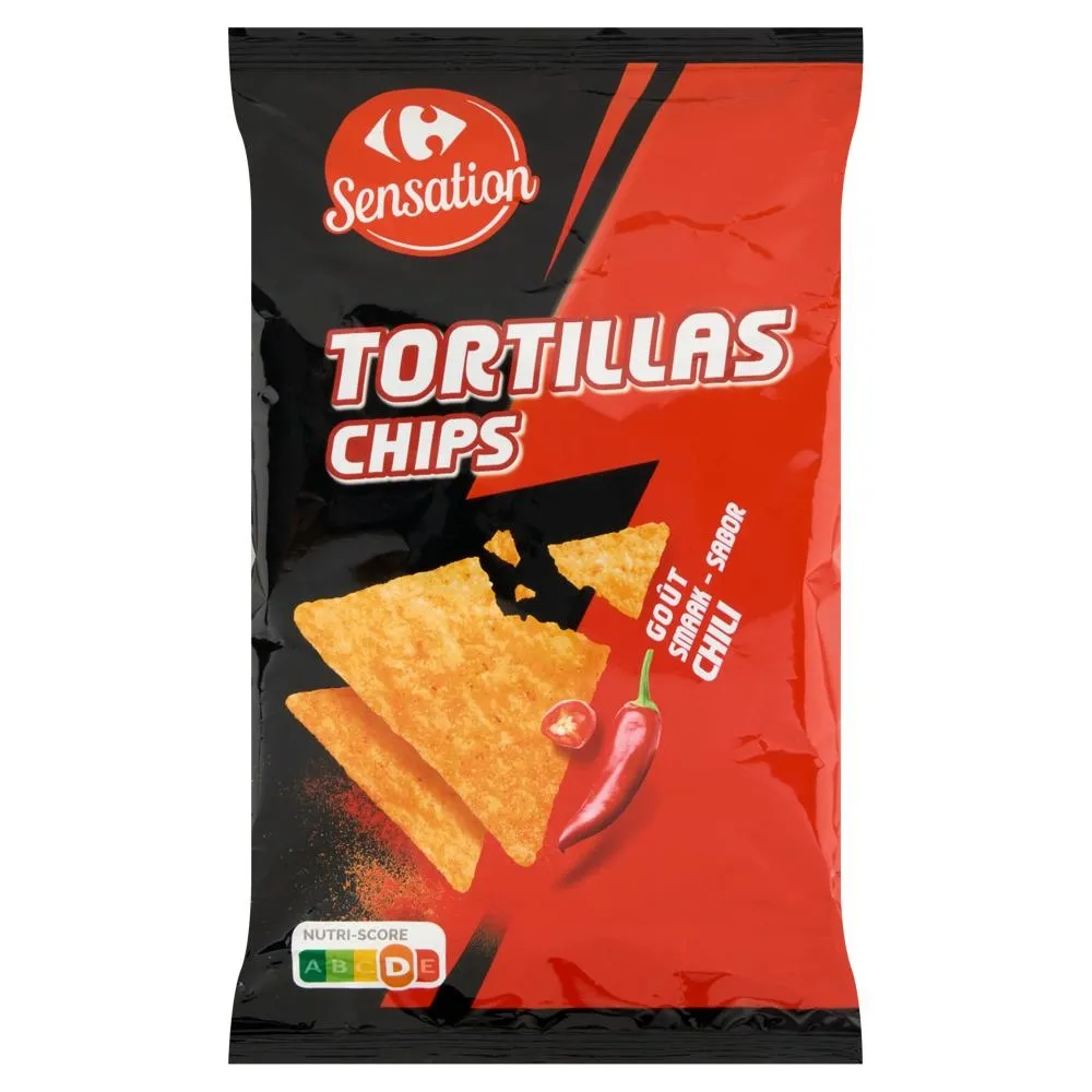 Carrefour Sensation Chipsy na bazie kukurydzy z aromatem chili 150 g