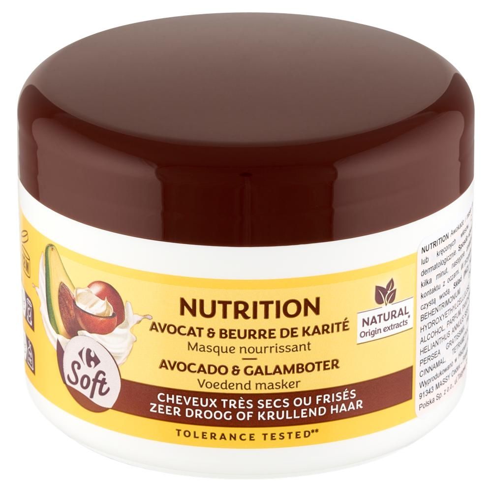 Carrefour Soft Nutrition Maska odżywcza awokado i masło shea 300 ml