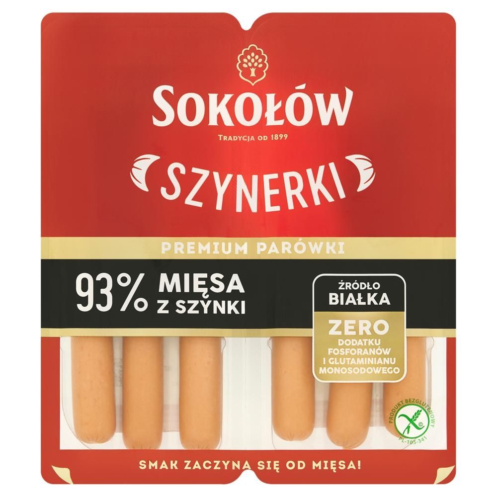 Sokołów Szynerki Premium parówki 180 g (2 x 90 g)