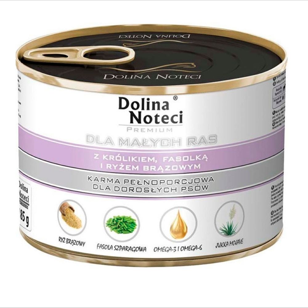 Dolina Noteci Premium Małe Rasy - Królik, Fasolka i Ryż 185g