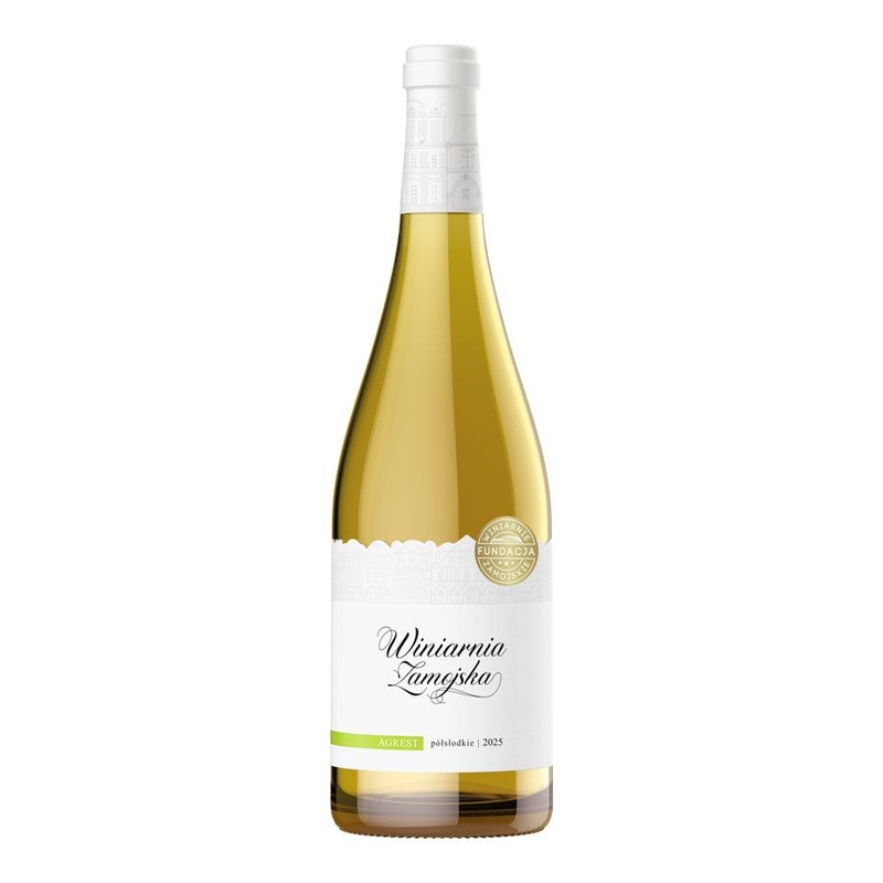 Wino polskie białe półsłodkie Szlachetny Agrest alk. 9,0% obj. Winiarnia Zamojska  750 ml